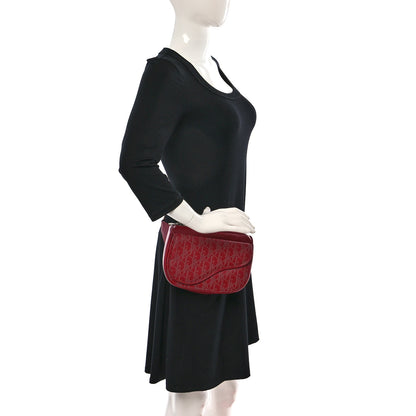 Christian Dior Galaxy Calfskin Oblique World Tour Saddle Belt Bag Red 2 of 8