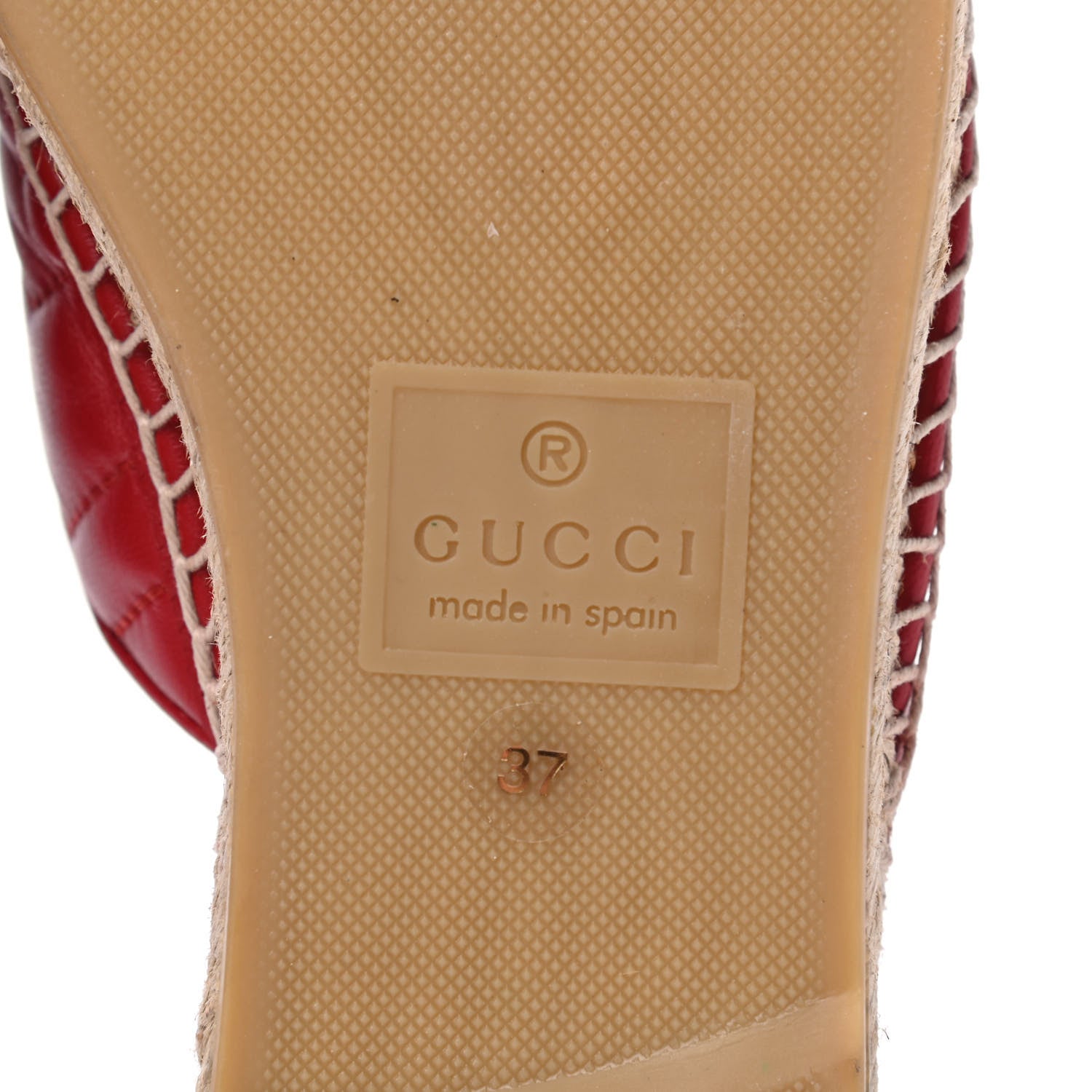 Gucci Nappa Matelasse GG Marmont Espadrille Slippers 37 Hibiscus Red 7 of 15