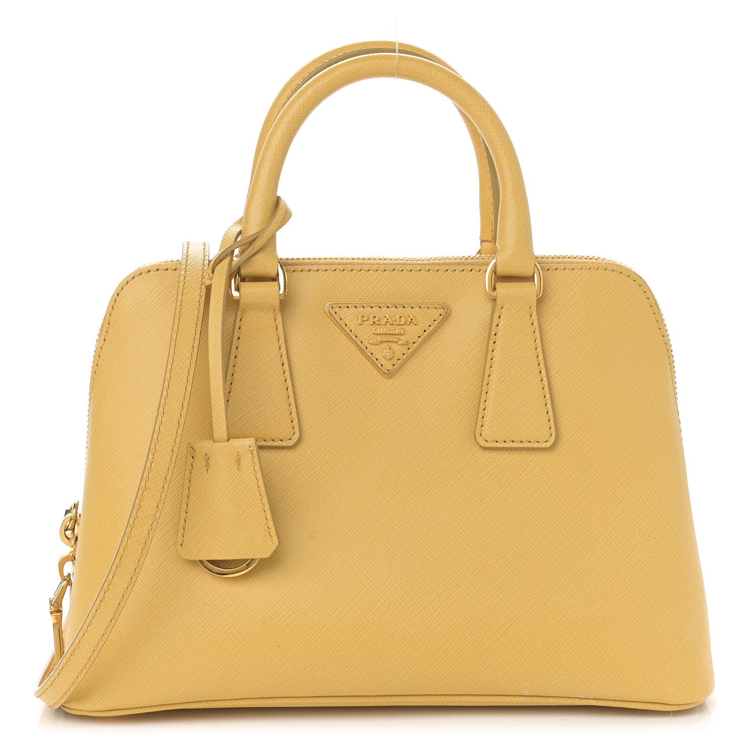 Prada Saffiano Lux Small Promenade Tote Mimosa 1 of 11