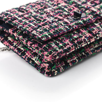 Chanel Tweed Quilted Reissue Wallet On Chain WOC Pink Multicolor 9 of 10