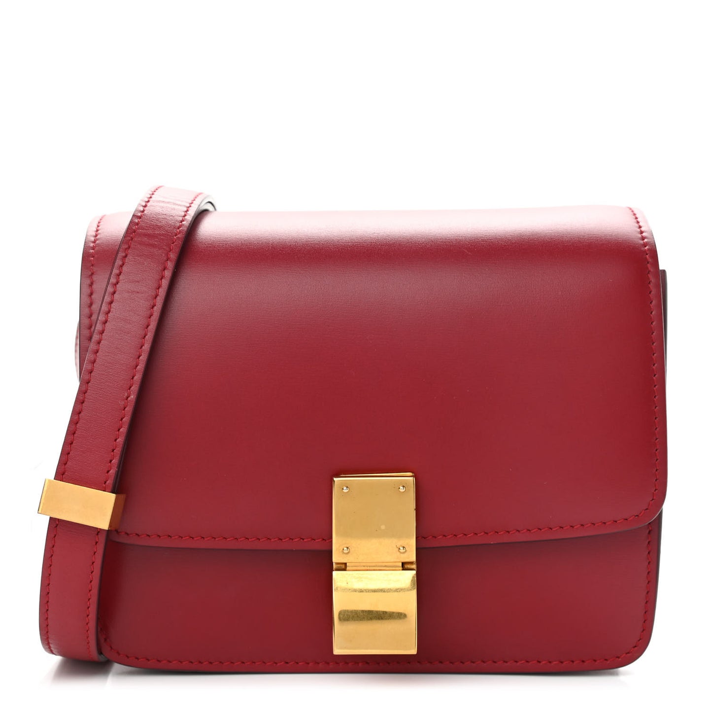 Smooth Calfskin Small Classic Box Flap Bag Red