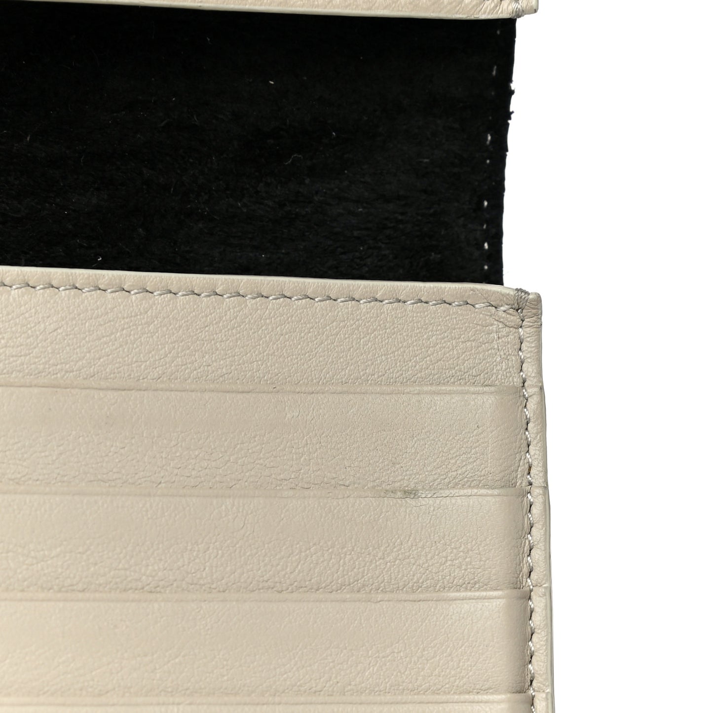 Grained Calfskin Large Multifunction Strap Wallet Black Chalk