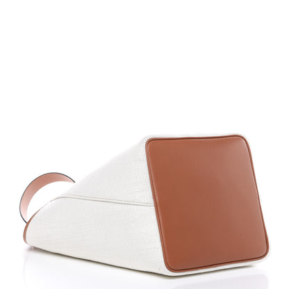 Loewe Linen Belted Strap Balloon Bucket Bag White 4 of 8