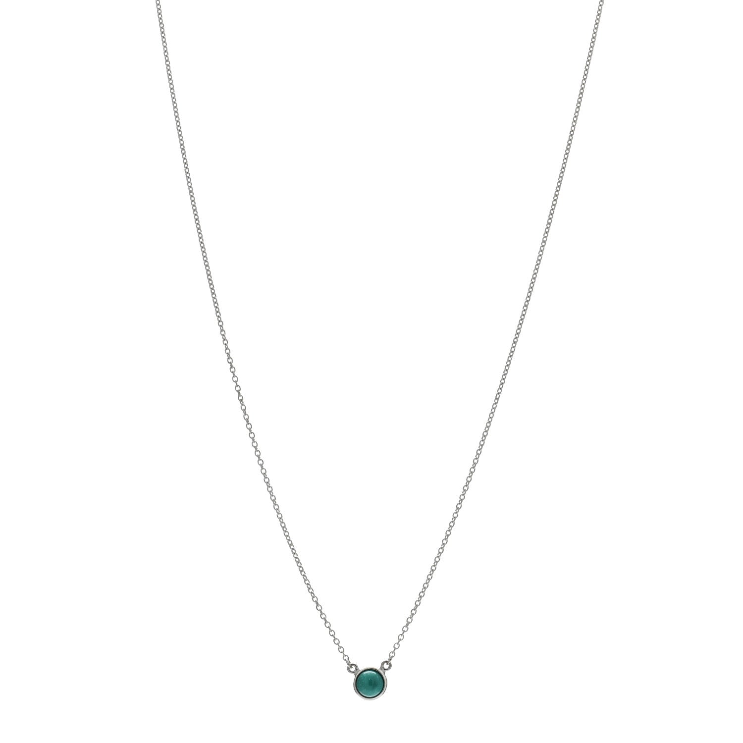 Tiffany Sterling Silver Amazonite Elsa Peretti Color by the Yard Pendant Necklace 1 of 4