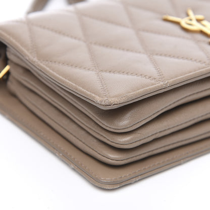 Saint Laurent Lambskin Diamond Quilted Angie Chain Bag Dusty Grey 7 of 12