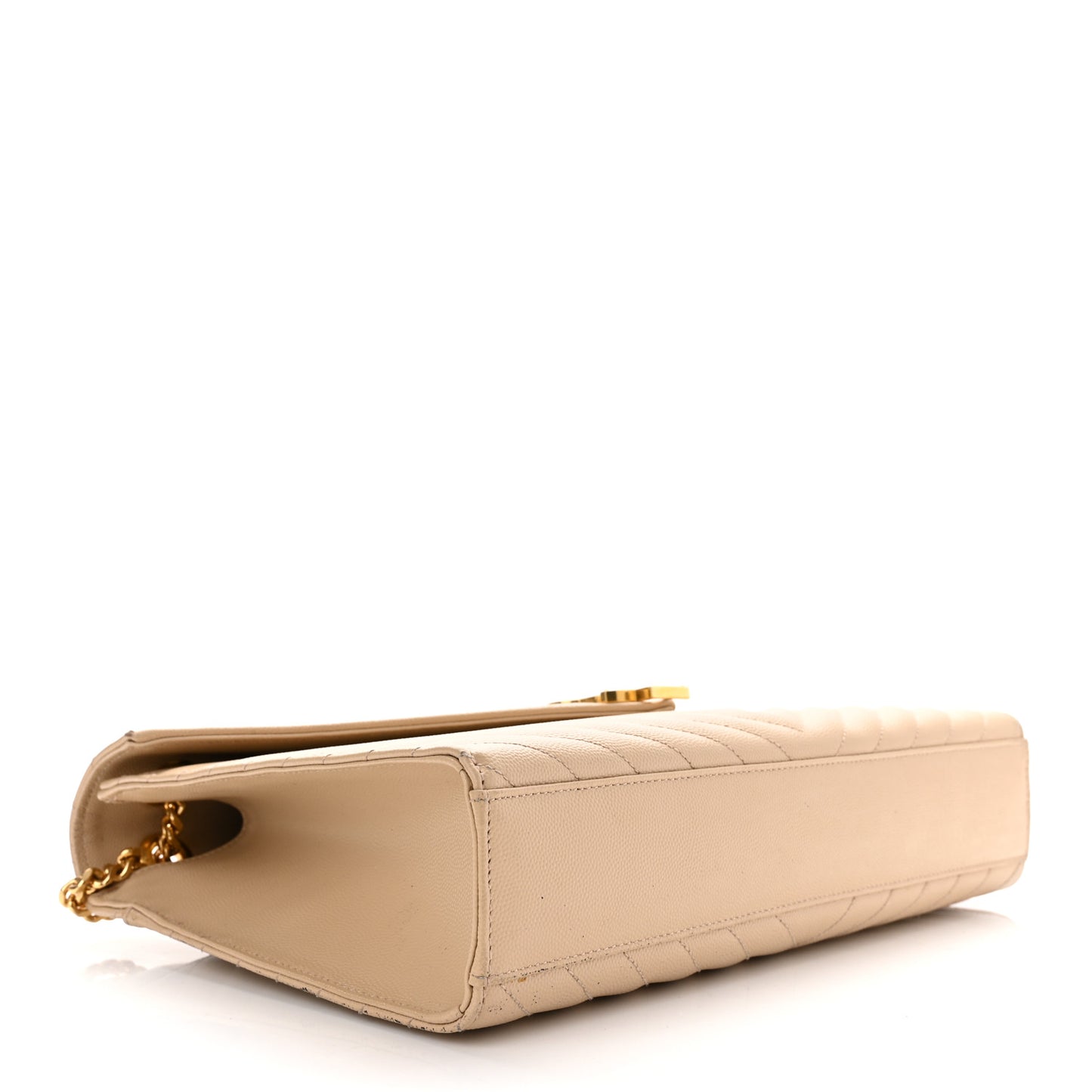 Grain De Poudre Matelasse Chevron Large Monogram Satchel Nude Powder