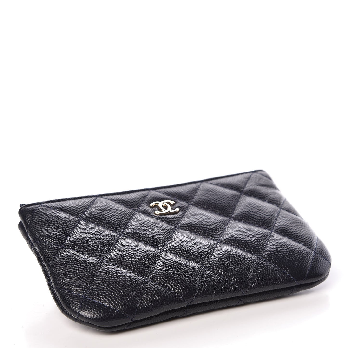 Caviar Quilted Small Cosmetic Case Navy