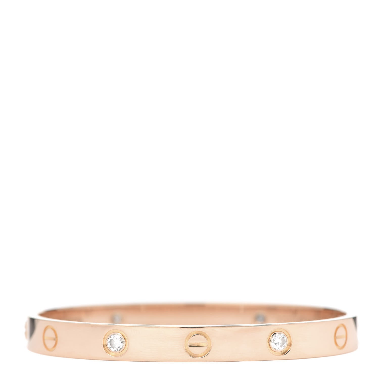 Cartier 18K Pink Gold 4 Diamond LOVE Bracelet 16 3 of 6