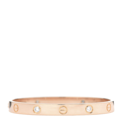Cartier 18K Pink Gold 4 Diamond LOVE Bracelet 16 3 of 6