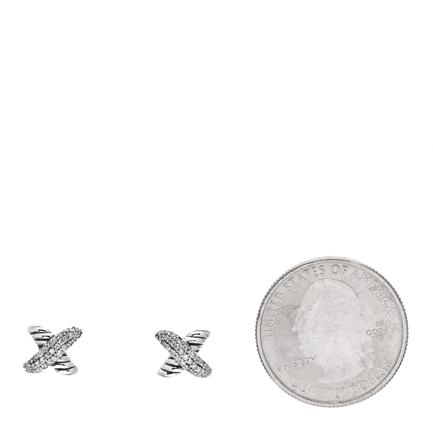 Sterling Silver Diamond 8mm X Earrings