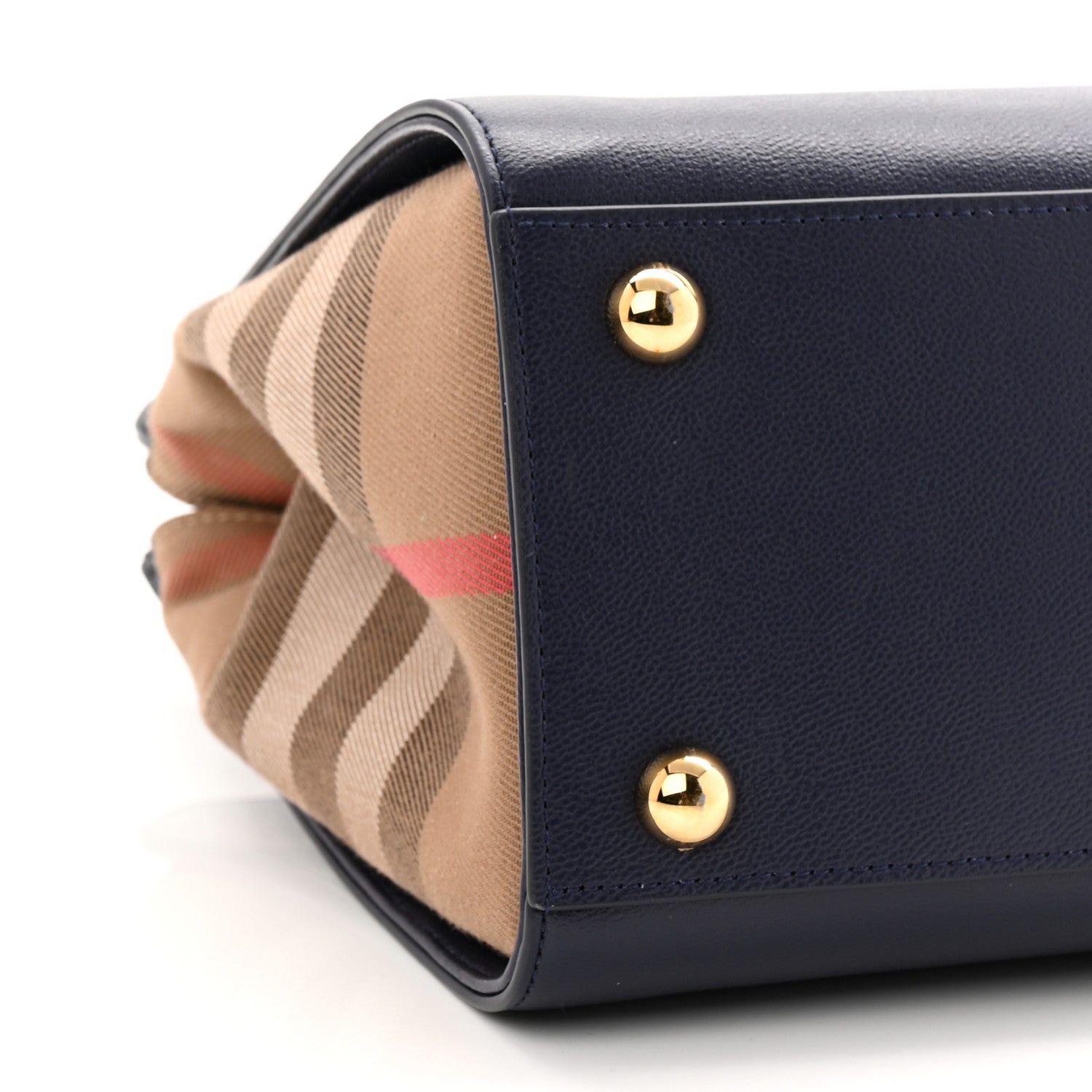 Burberry Calfskin Mega Check Small Banwell Tote Dark Canvas Blue 8 of 9