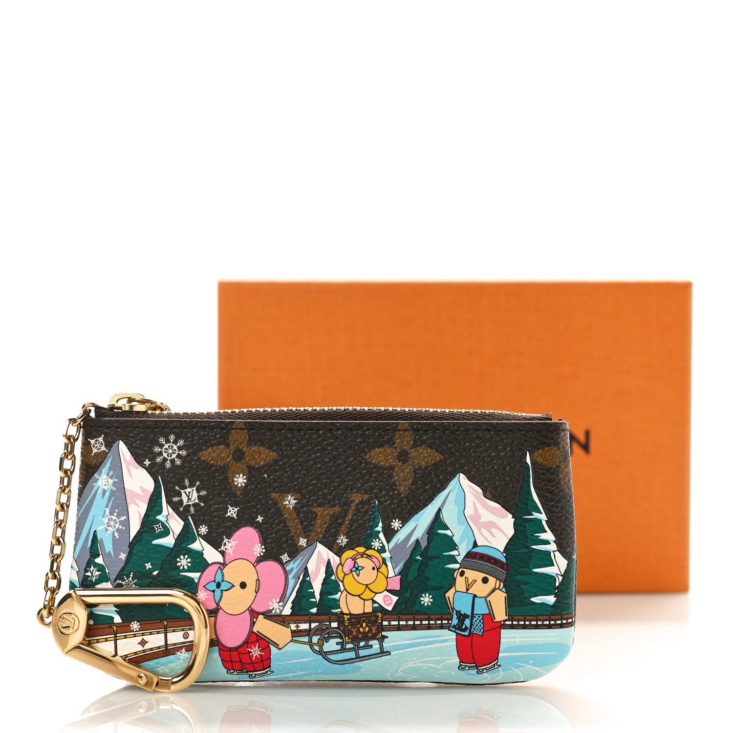 Louis Vuitton Monogram 2023 Christmas Animation Alpine Key Pouch Pink 9 of 9
