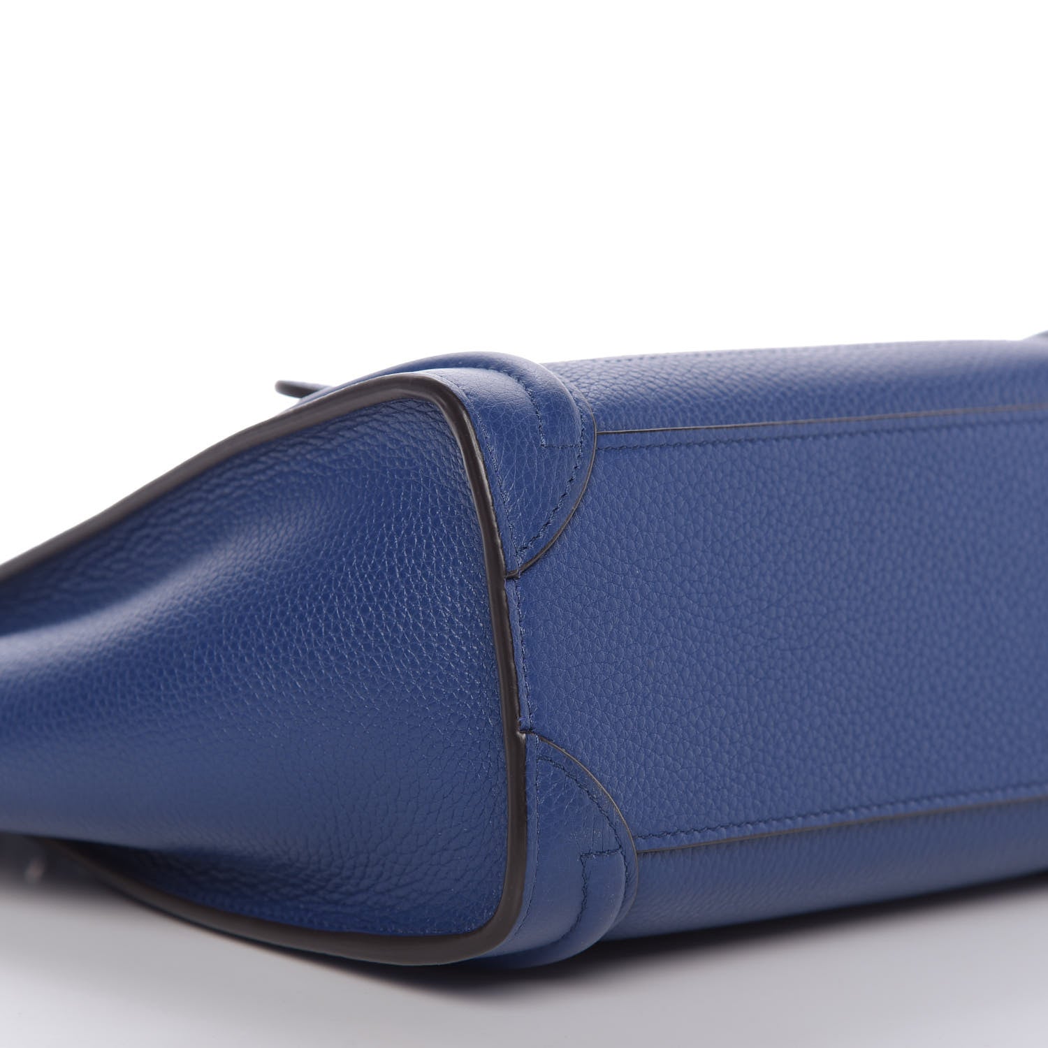 Celine Drummed Calfskin Nano Luggage Indigo 6 of 9