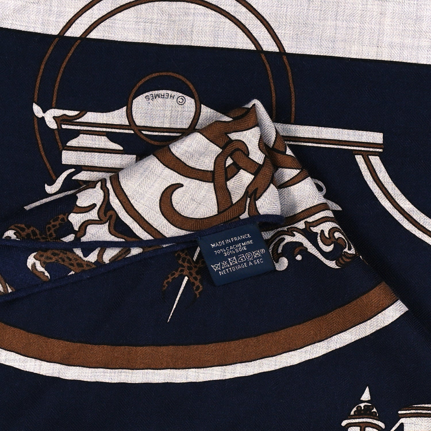 Hermes Cashmere Silk Ex-Libris Triangle Scarf 4 of 4