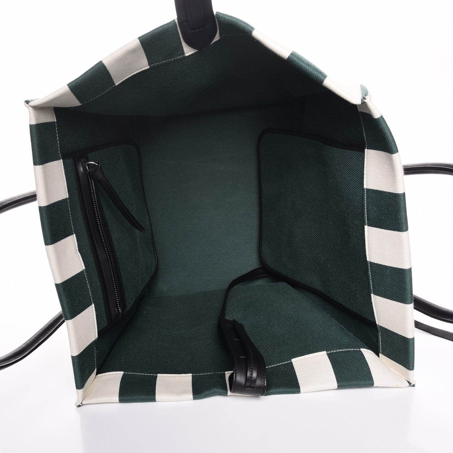 Cotton Canvas Striped Medium Phantom Luggage White Green