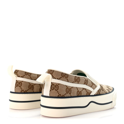 Gucci GG Monogram Womens 1977 Tennis Slip On 30mm Sneakers 35.5 Beige Ebony Mystic White 5 of 10