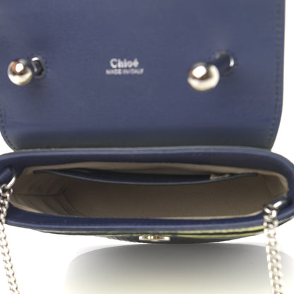 Chloe Calfskin Embossed Small Aby Lock Yellow Navy Blue 5 of 10