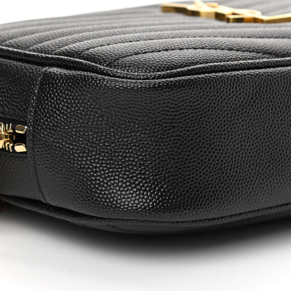 Saint Laurent Grain De Poudre Matelasse Monogram Mini Lou Camera Bag Black 7 of 9