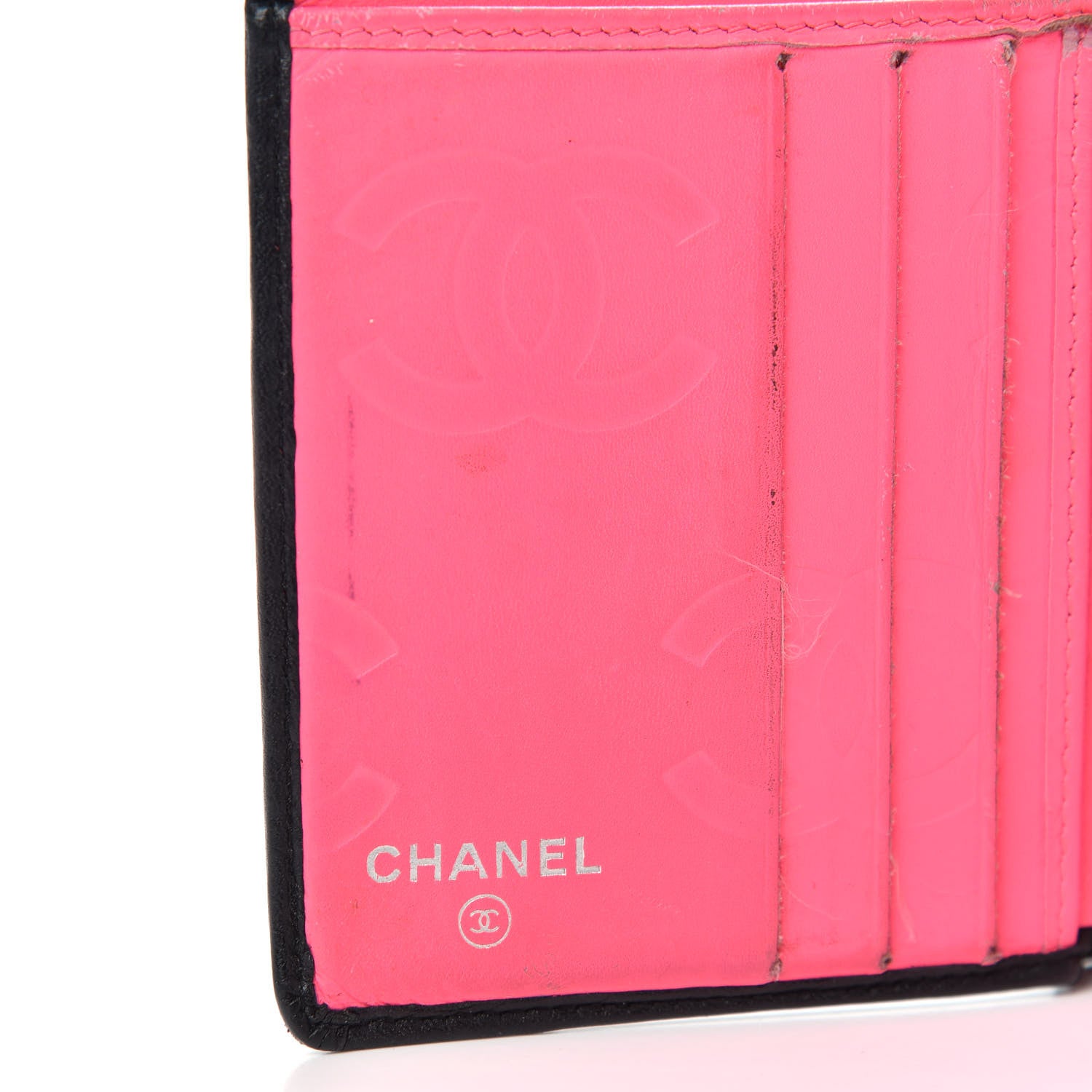 Chanel Calfskin Quilted Cambon Bi-Fold Wallet Black White 6 of 7