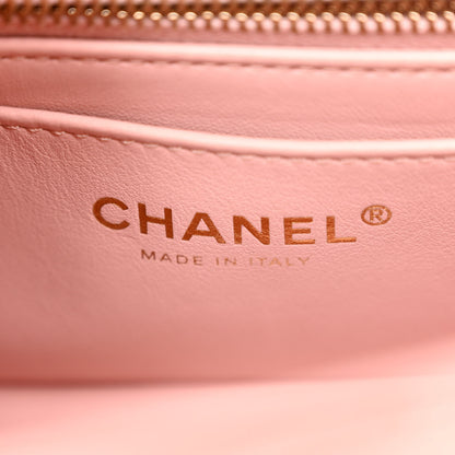 Chanel Lambskin Quilted Mini Rectangular Sweet Camellia Flap Light Pink 6 of 9