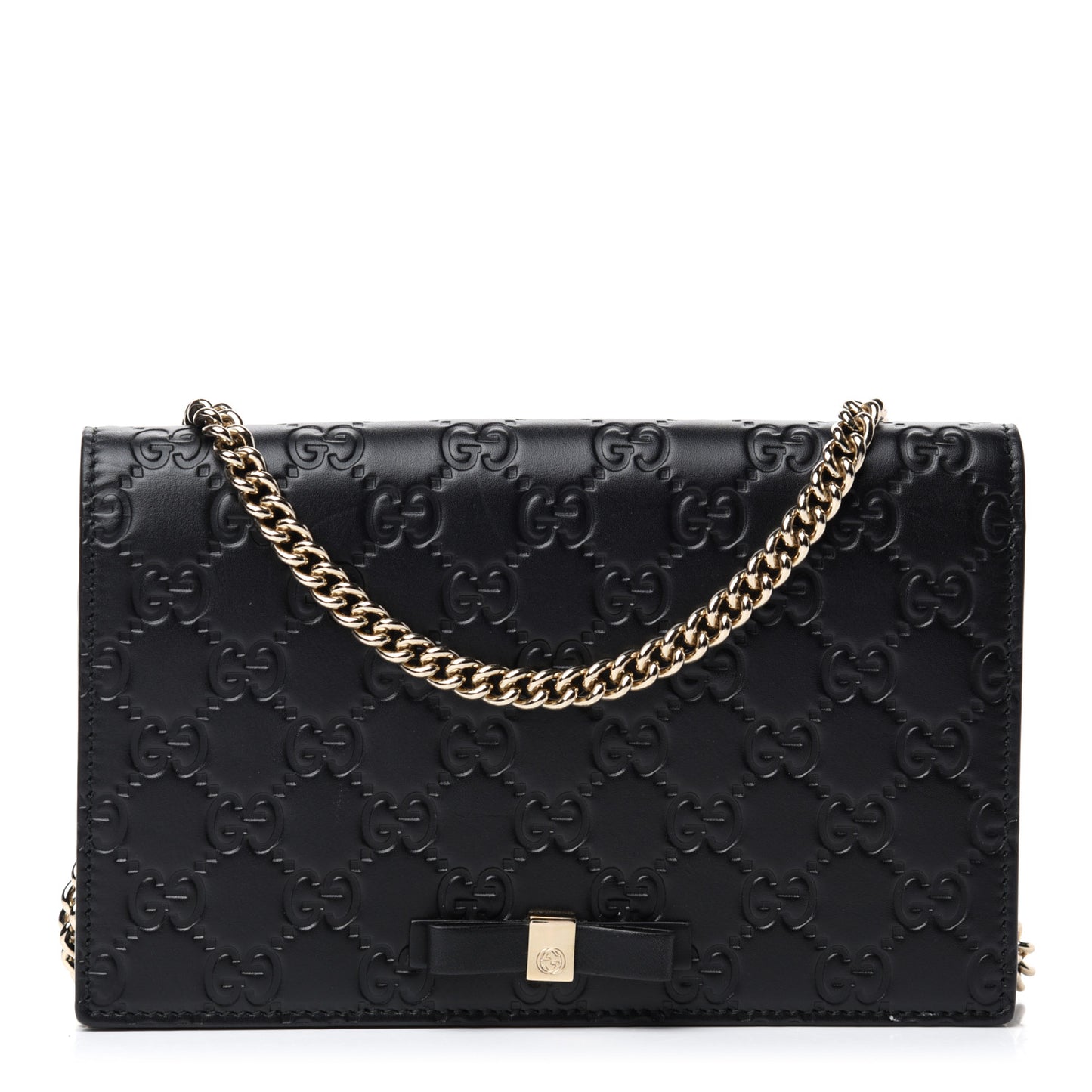Guccissima Signature Bowy Chain Wallet Black