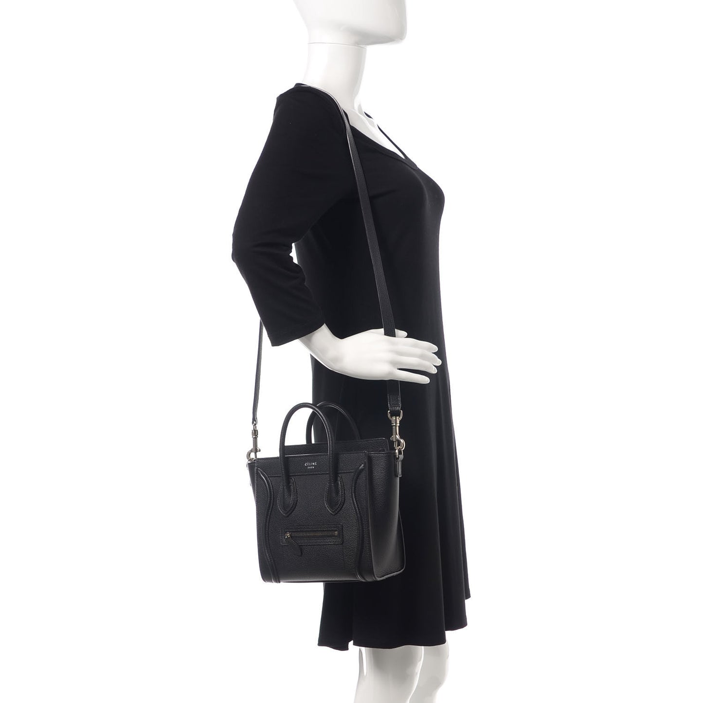 Drummed Calfskin Nano Luggage Black