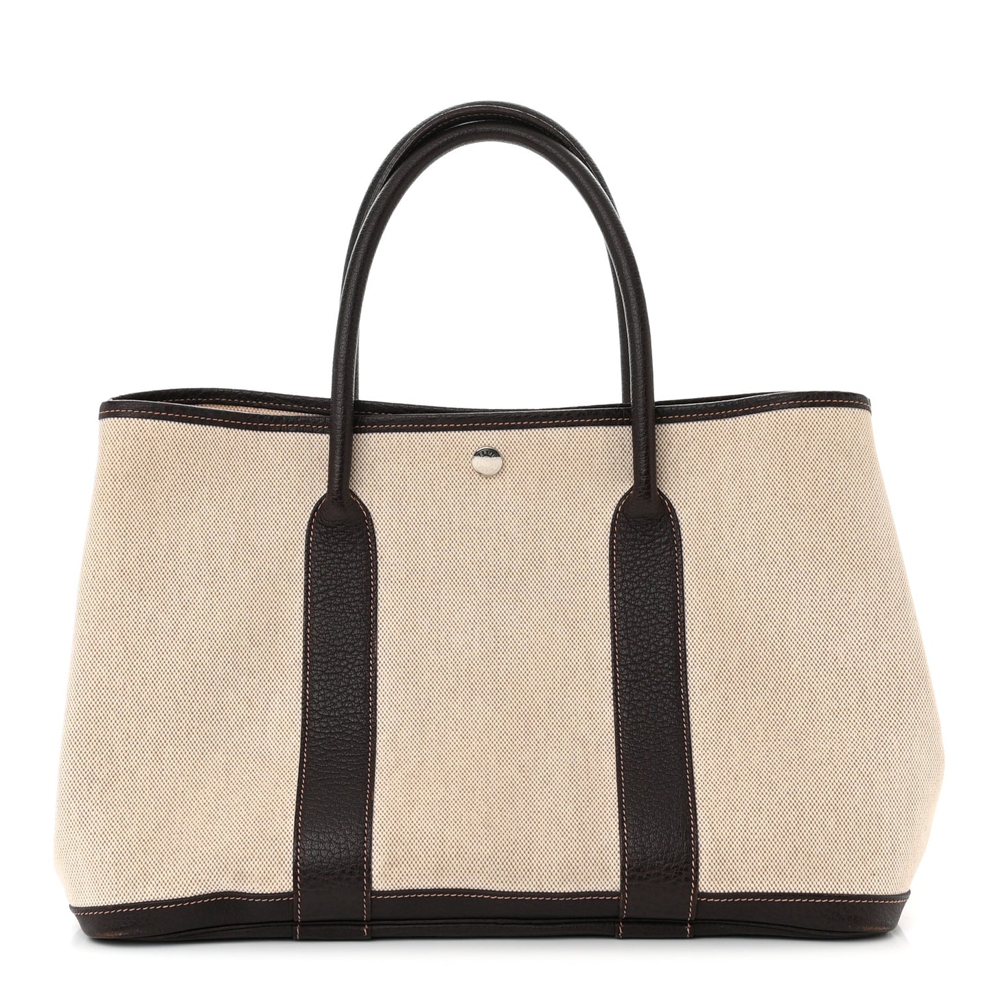Buffle Skipper Toile Garden Party 36 MM Tote Marron Fonce