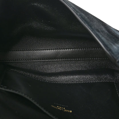 Saint Laurent Smooth Calfskin Suede Small Reversible Monogram Kate Satchel Black 8 of 18