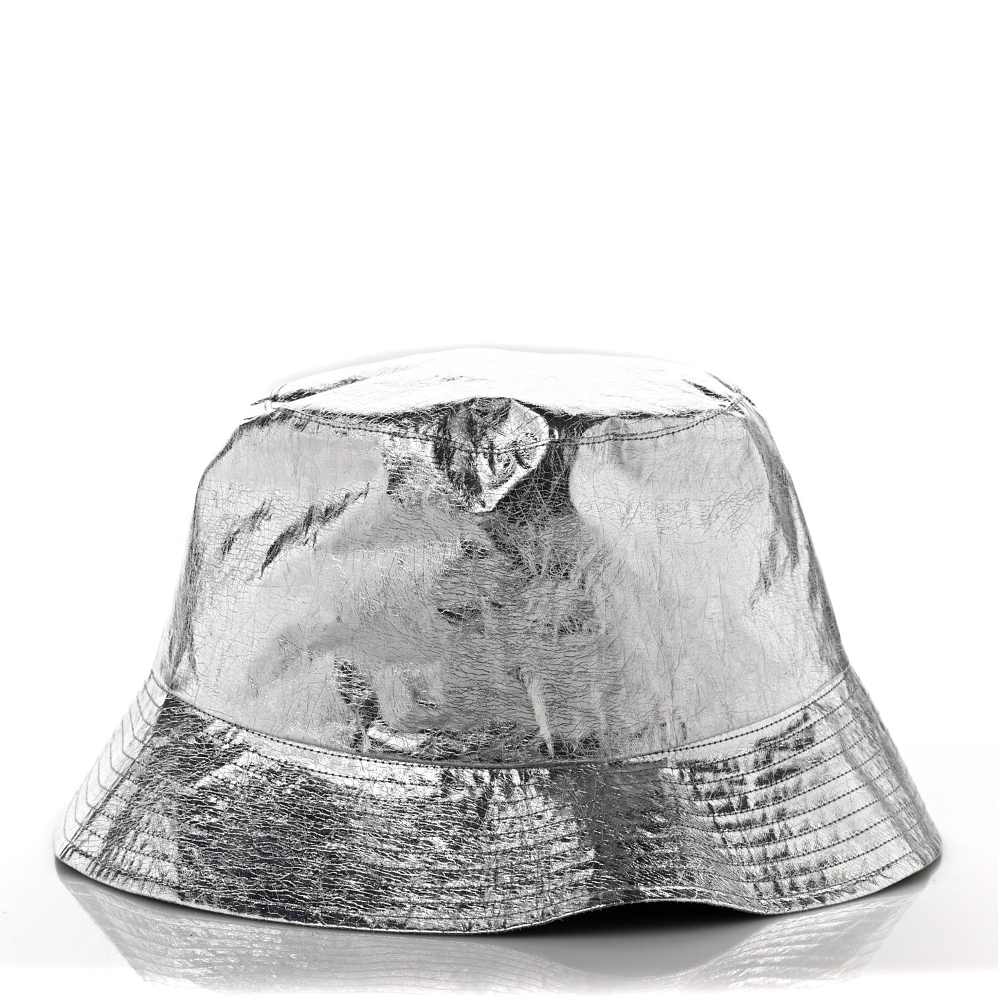 Metallic Oblique Reversible Teddy-D Bob Bucket Hat 58 Blue Silver