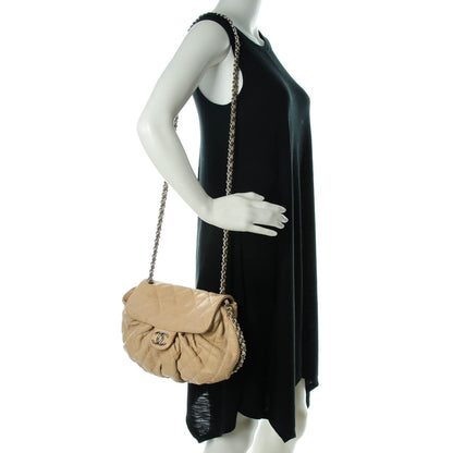 Chanel Washed Lambskin Quilted Medium Chain Around Messenger Light Beige 2 of 6