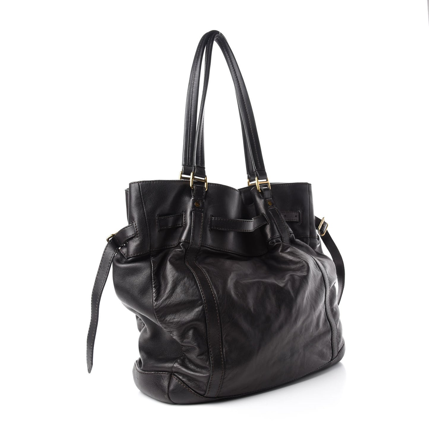 Soft Lambskin Granville Tote Dark Brown
