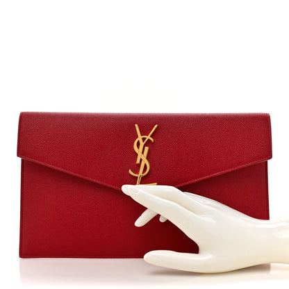 Saint Laurent Grain De Poudre Uptown Pouch Rouge Eros 2 of 10