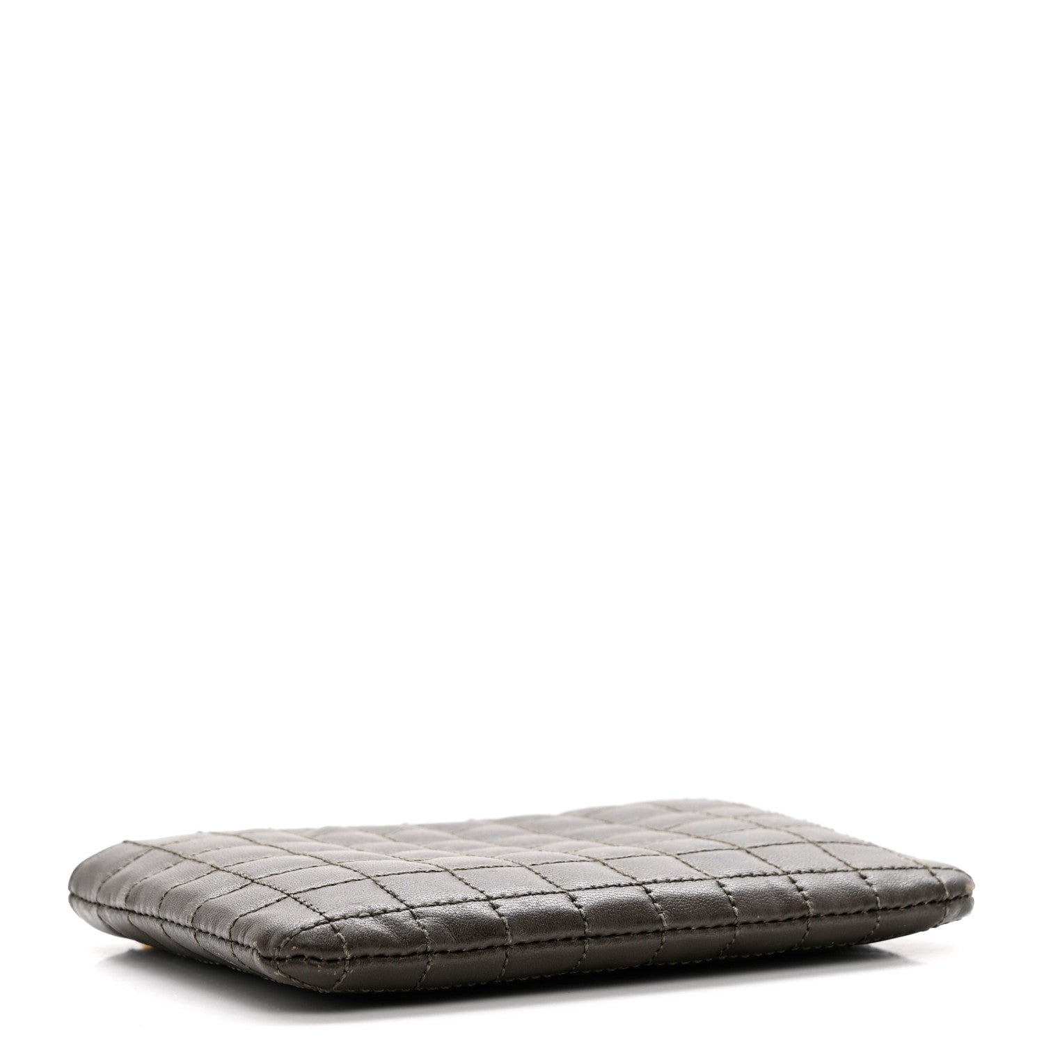 Celine Calfskin Quilted C Charm Coin Card Pouch Khaki 4 of 7