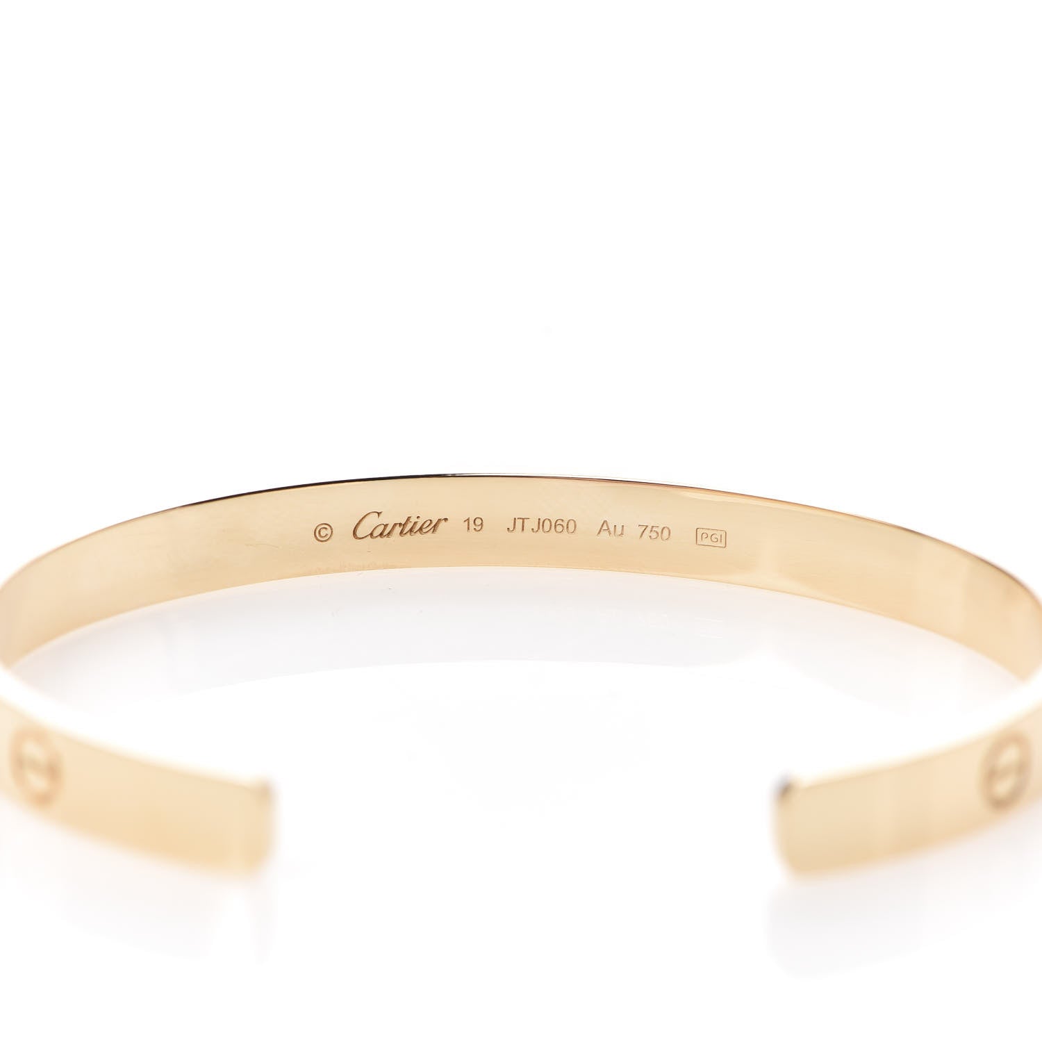 Cartier 18K Yellow Gold LOVE Cuff Bracelet 19 4 of 5