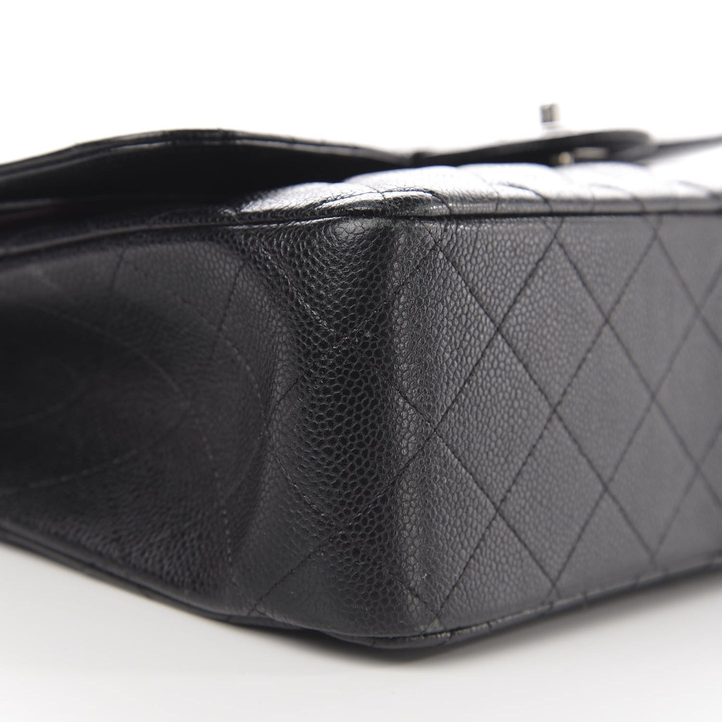 Caviar Quilted Jumbo Double Flap Black