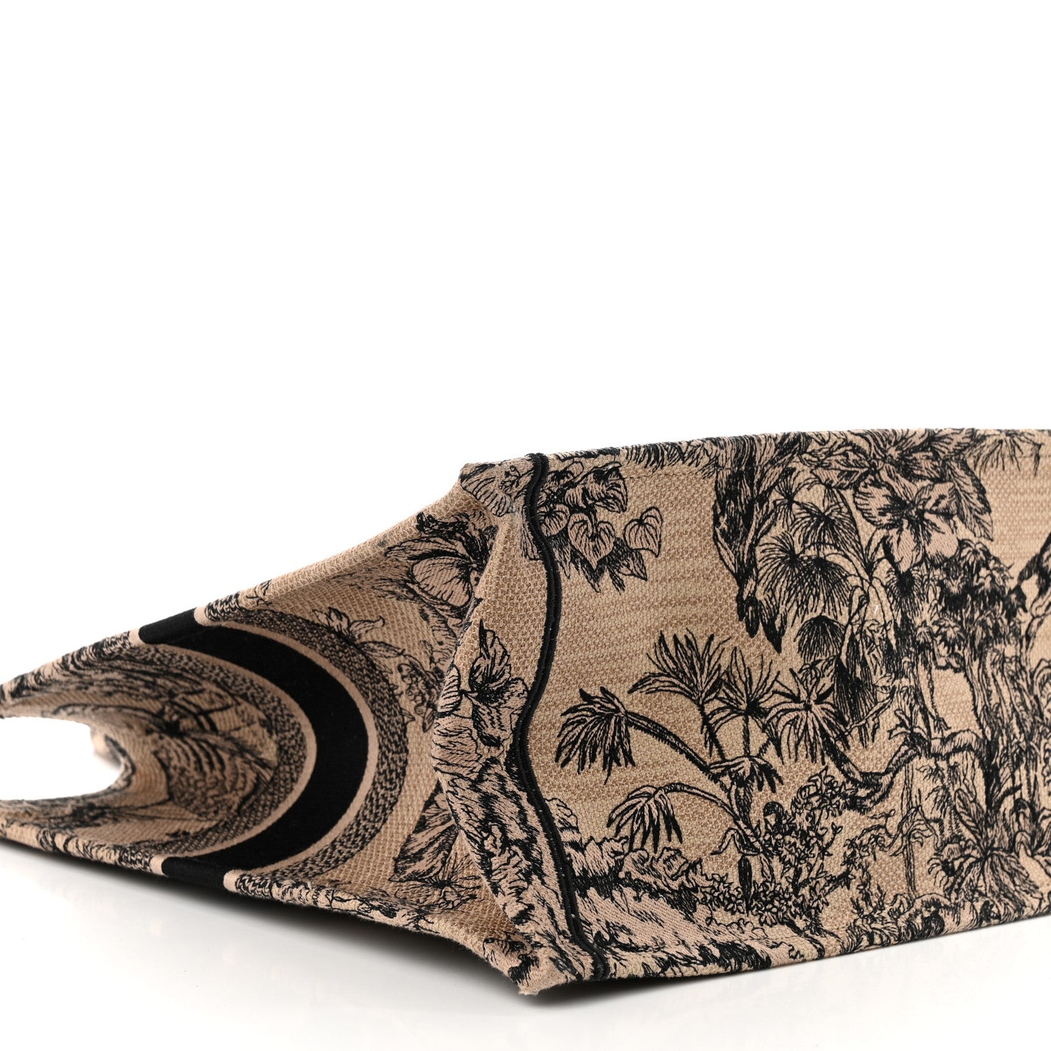 Christian Dior Canvas Embroidered Large Dioriviera Toile De Jouy Book Tote Black 9 of 10