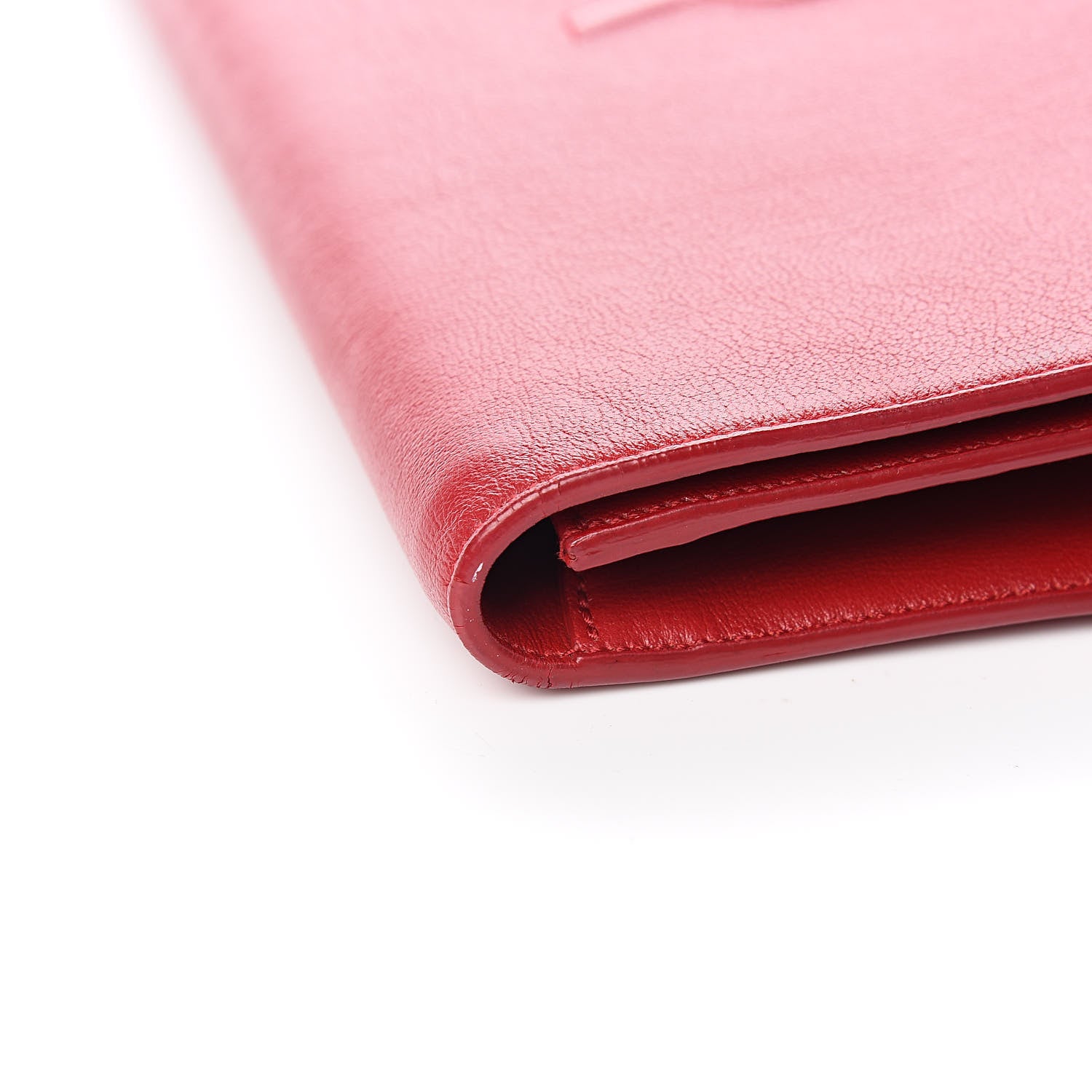 Saint Laurent Calfskin Monogram Large Belle De Jour Clutch Red 12 of 14
