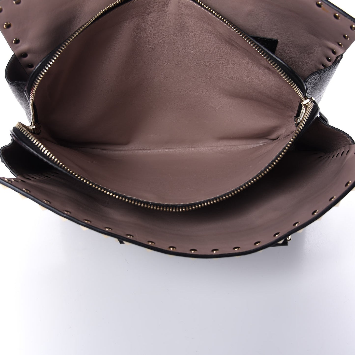 Vitello Small Rockstud Top Handle Tote Black