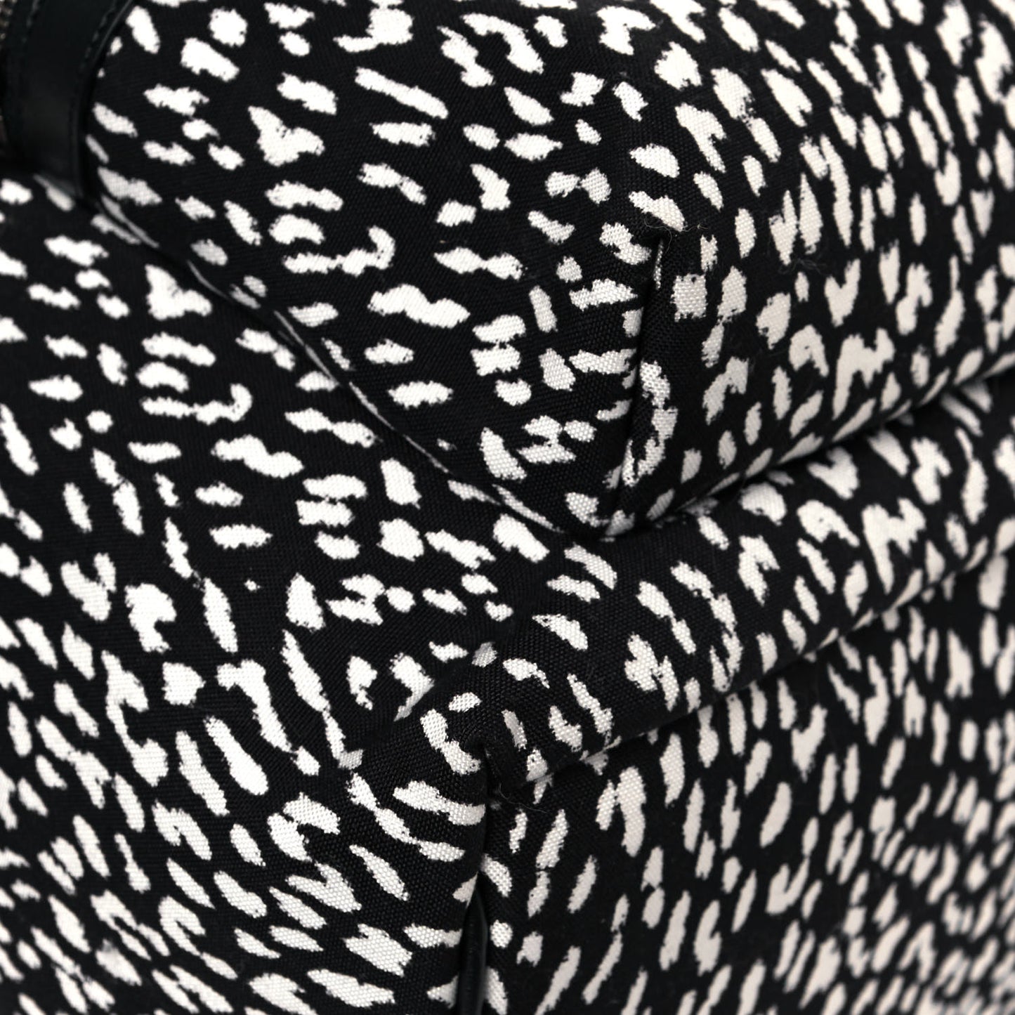 Canvas Leopard Print City Backpack Black White