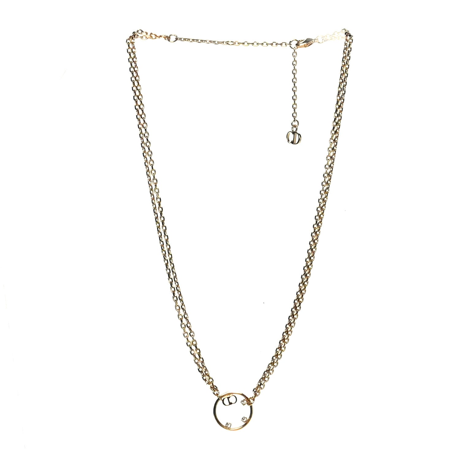 Christian Dior Metal Crystal CD Choker Gold 3 of 4