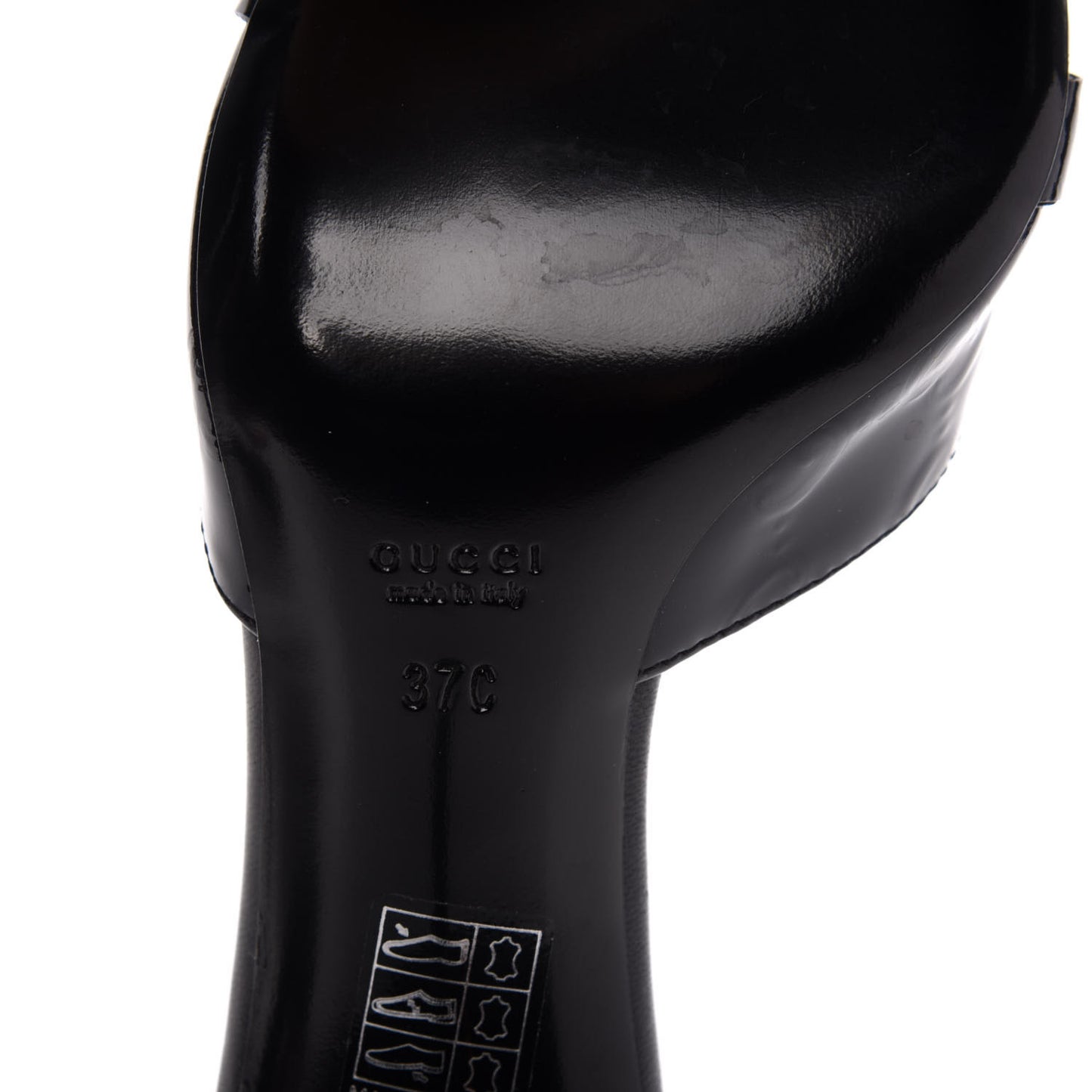 Patent GG Horsebit Mid Heel Slides 37 Black