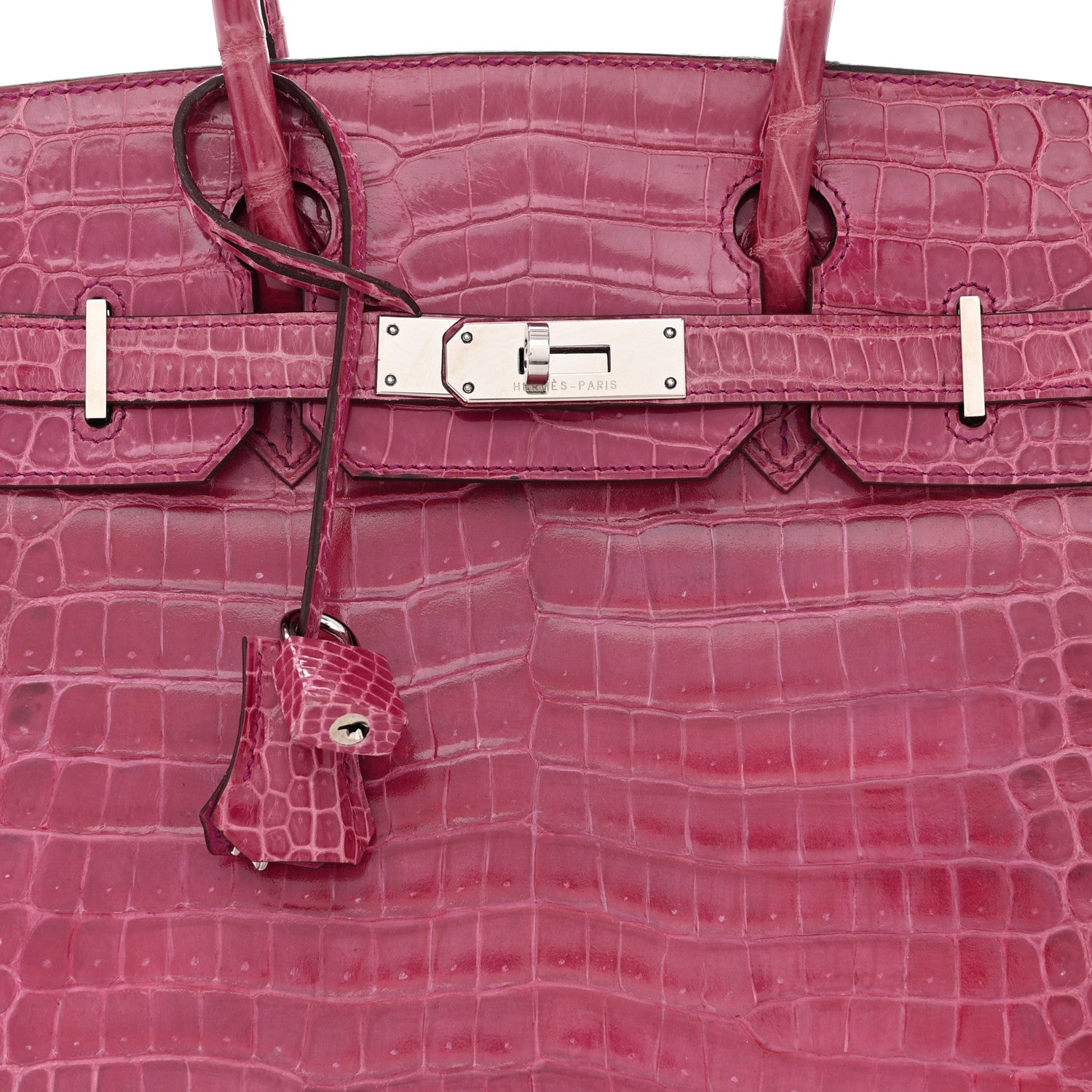 Hermes Shiny Porosus Crocodile Birkin 30 Rose Tyrien 8 of 10