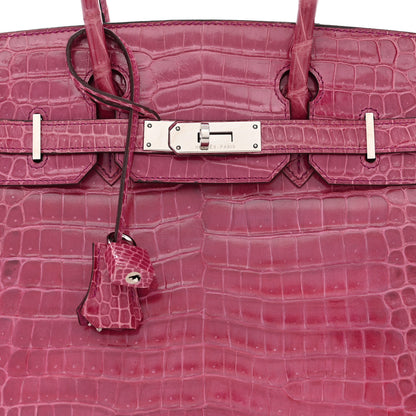 Hermes Shiny Porosus Crocodile Birkin 30 Rose Tyrien 8 of 10