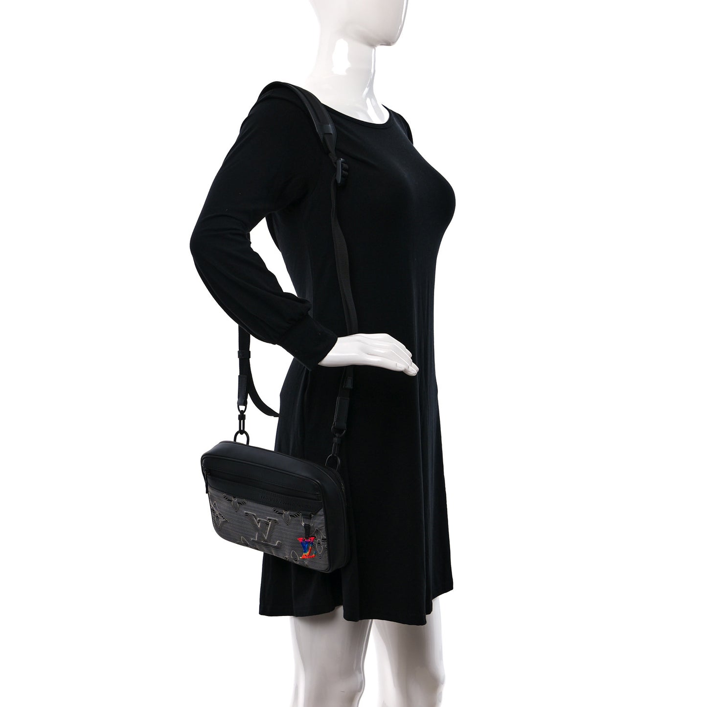 Calfskin Monogram 2054 Capsule Expandable Messenger Grey Black