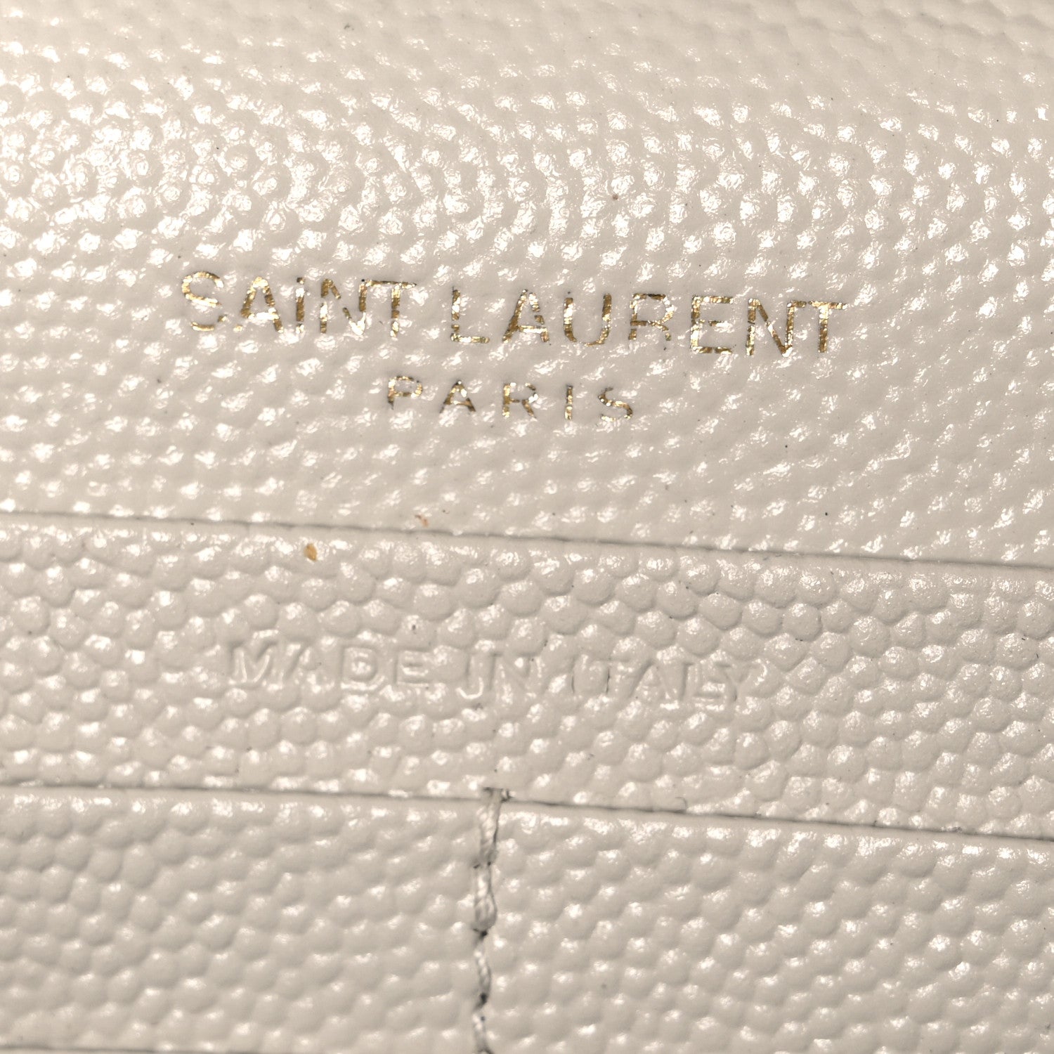 Saint Laurent Grain De Poudre Matelasse Chevron Monogram Chain Wallet Blanc Vintage 6 of 11