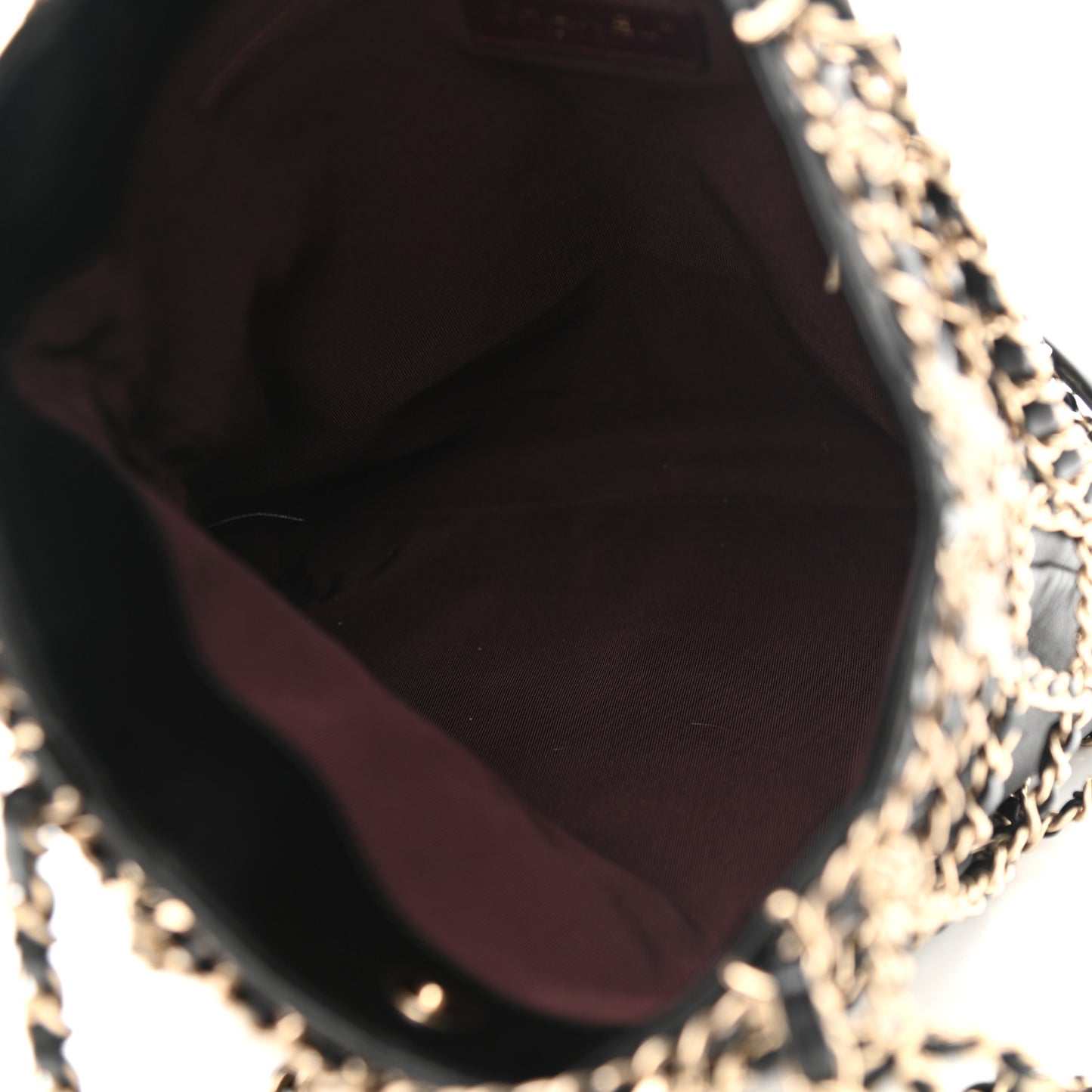 Lambskin Large Shopping Chain Tote Black