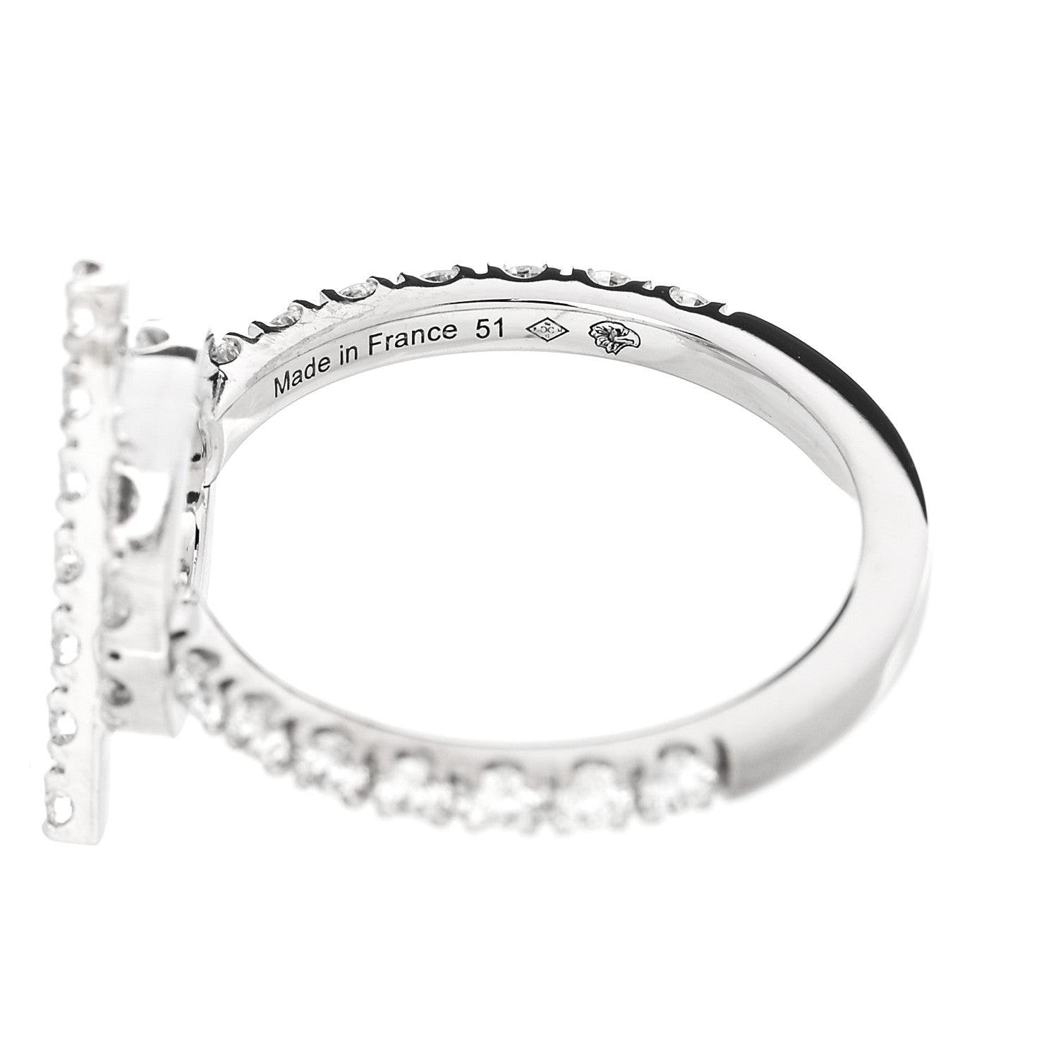 Hermes 18K White Gold Diamond Finesse Ring 51 5.75 4 of 6