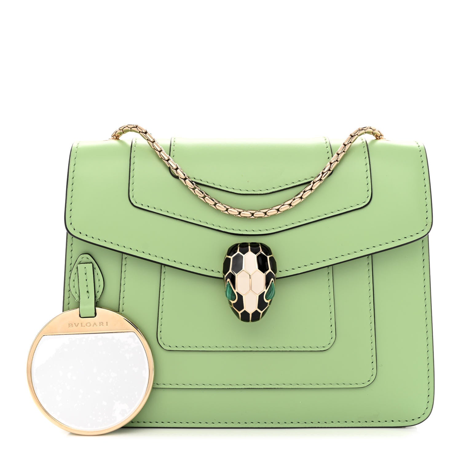 Bulgari Calfskin Serpenti Forever Crossbody Bag Green 1 of 14