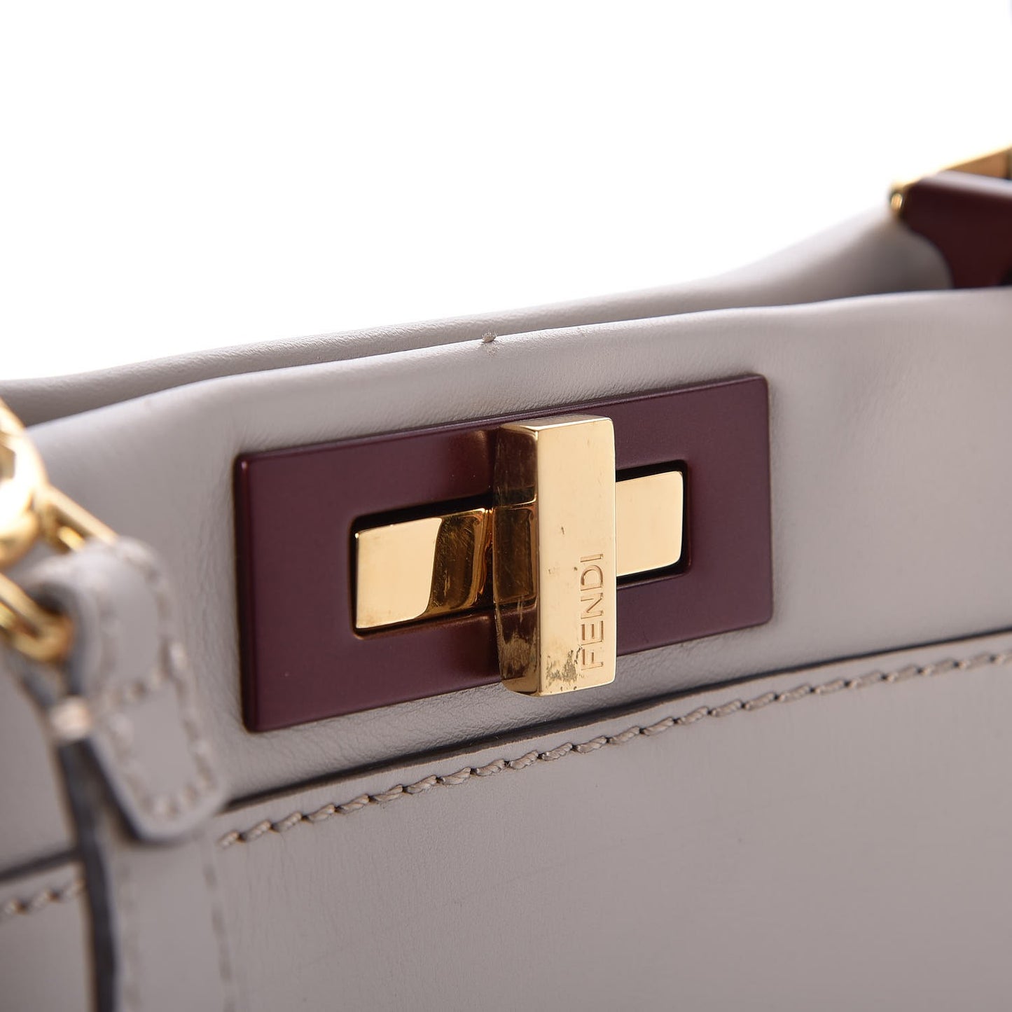Vitello Seta Shiny Nappa Medium Peekaboo Iconic Satchel Grigio Polvere Bois de Rose