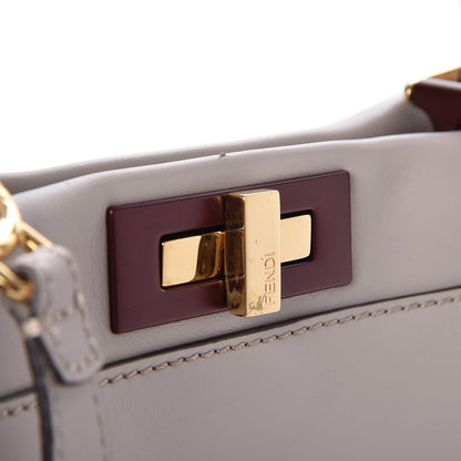 Fendi Vitello Seta Shiny Nappa Medium Peekaboo Iconic Satchel Grigio Polvere Bois de Rose 10 of 14